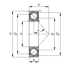 Bearing 7008-B-2RS-TVP FAG