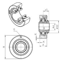 Bearing UKC213H SNR