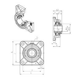 Bearing UKFE218H SNR