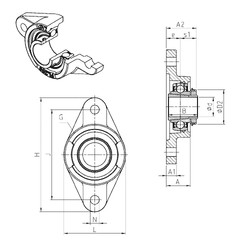 Bearing UKFL309H SNR