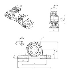 Bearing UKP322H SNR